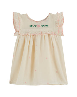 EMBROIDERED BABY DRESS - ECRU