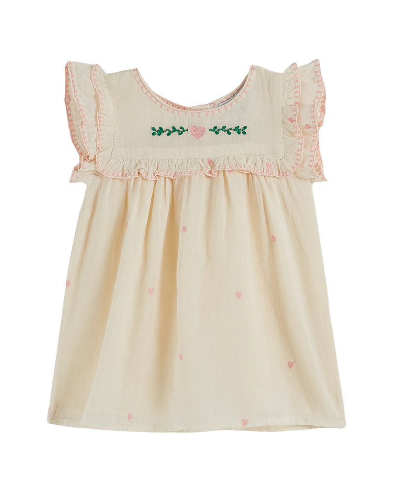 EMBROIDERED BABY DRESS - ECRU