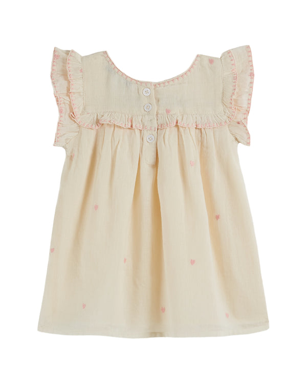 EMBROIDERED BABY DRESS - ECRU