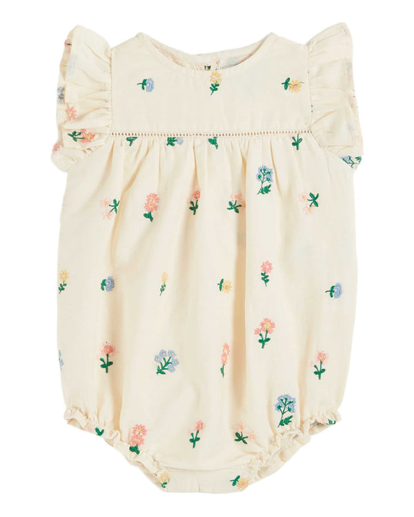 ALL OVER EMBROIDERED BABY ROMPER - BANANE