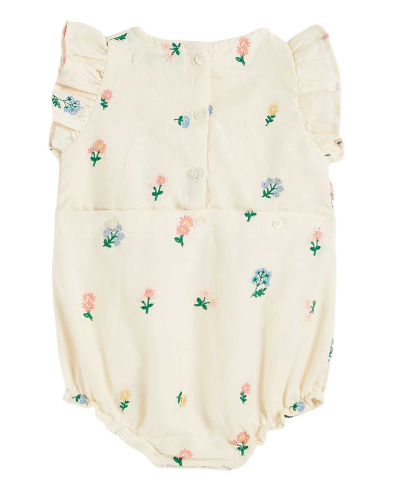 ALL OVER EMBROIDERED BABY ROMPER - BANANE