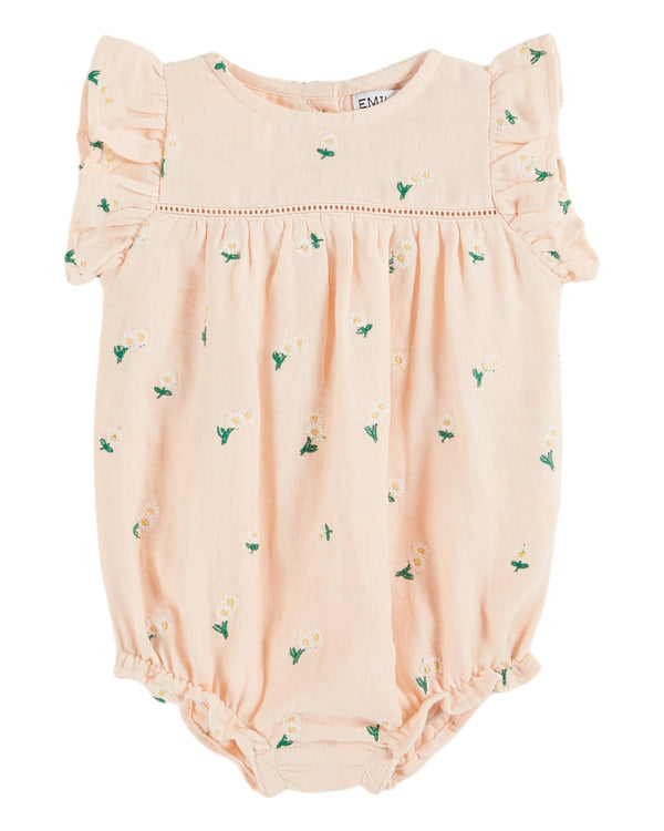 ALL OVER EMBROIDERED BABY ROMPER - PASTEL