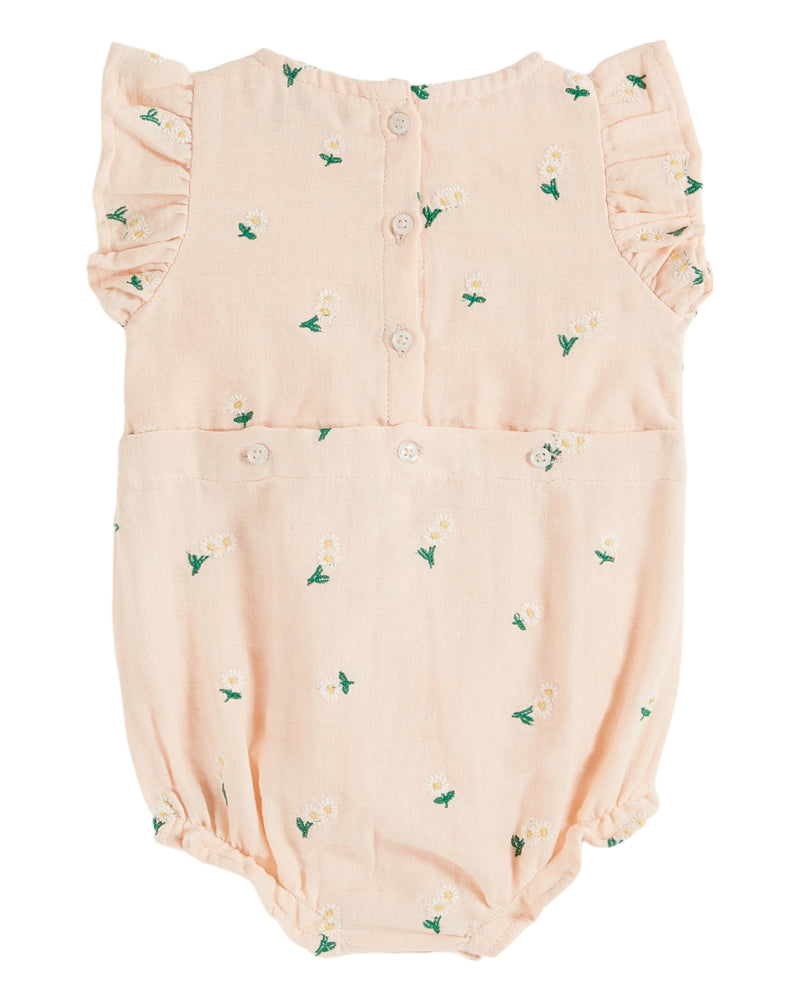 ALL OVER EMBROIDERED BABY ROMPER - PASTEL