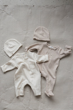 ABEL jumpsuit w/feet - beige