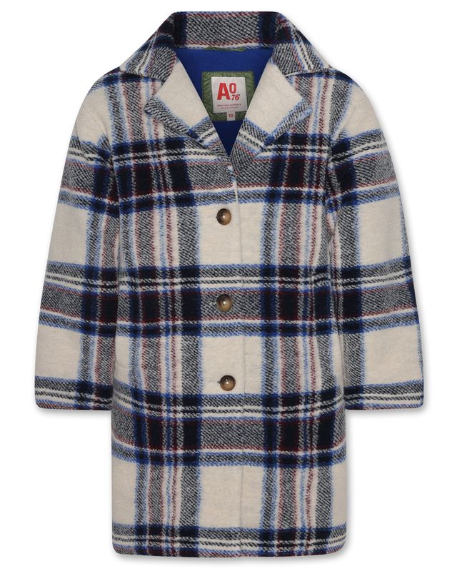 sylvie check coat - blue