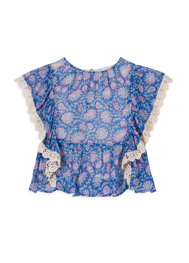 INES BLOUSE - BLUE CAPRI COVE