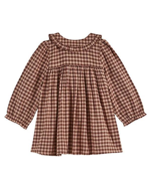 PINK GINGHAM BABY DOLL DRESS - AA045B - VICHY POUDRE