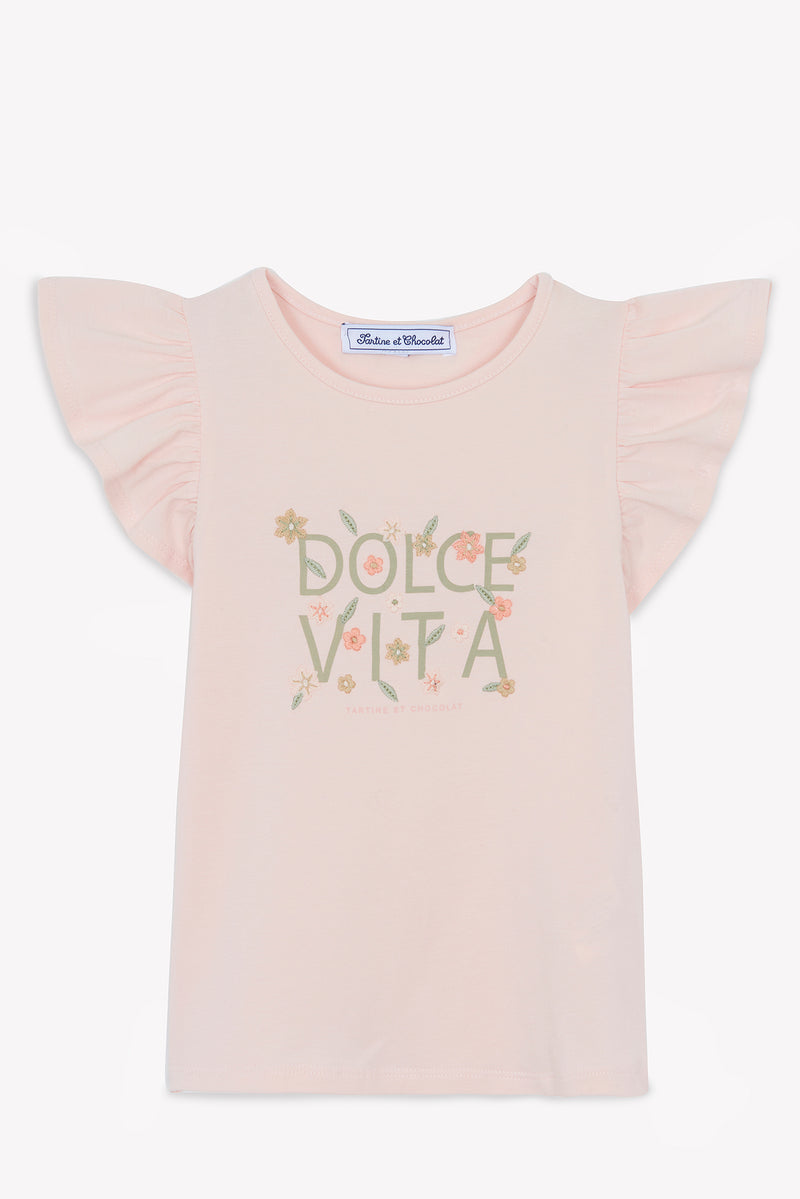 ECHAPPEE ROMANTIQUE TEESHIRTD - Rose ancien