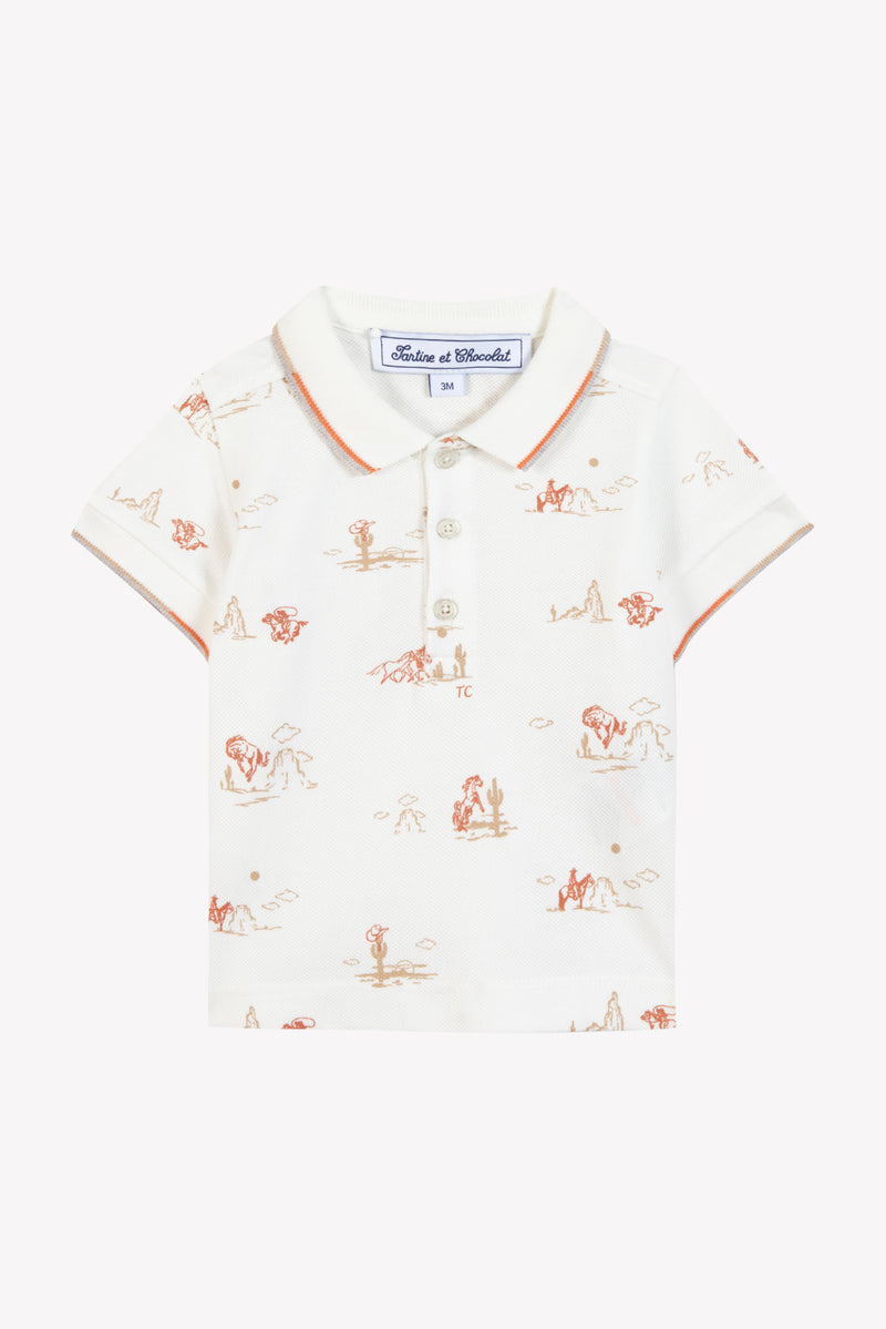 BABY PETIT COWBOY POLO3 - Nacre