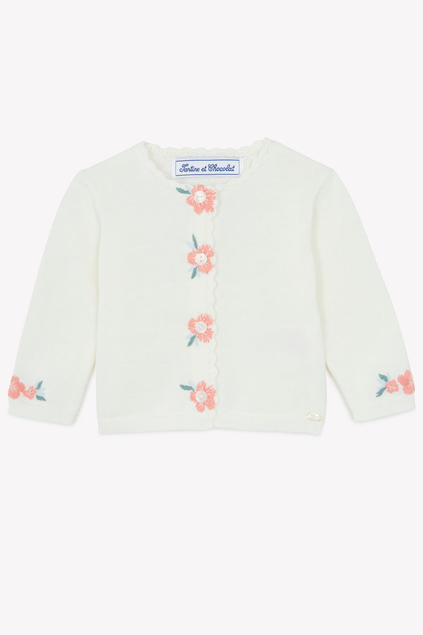 BABY JARDIN D'ETE CARDIGAN6 - Nacre