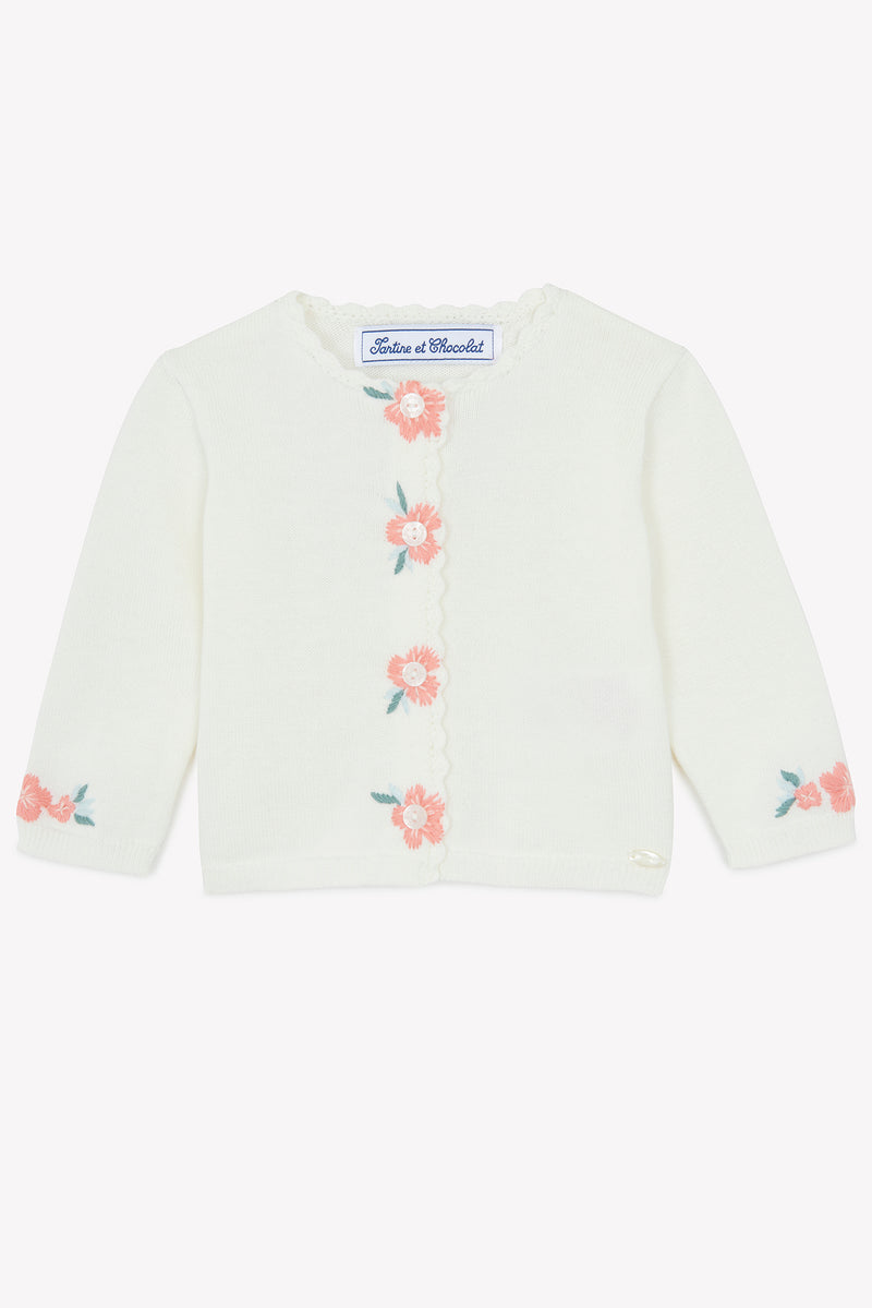 BABY JARDIN D'ETE CARDIGAN6 - Nacre