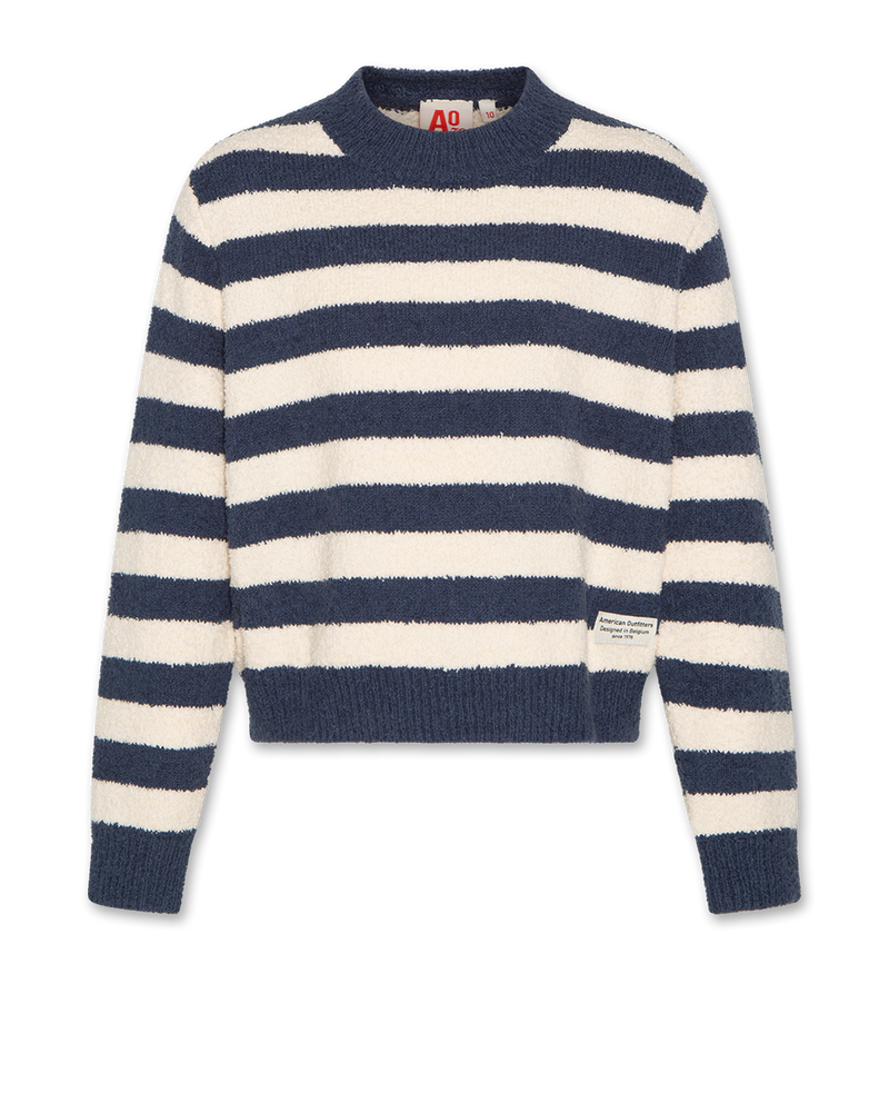 chock striped c-neck 000760 - indigo