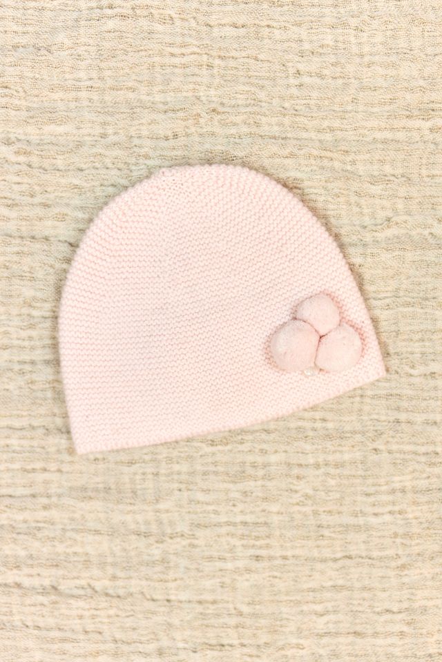 PREMIER TROUSSEAU FILLE BONNET2 - ROSE PALE