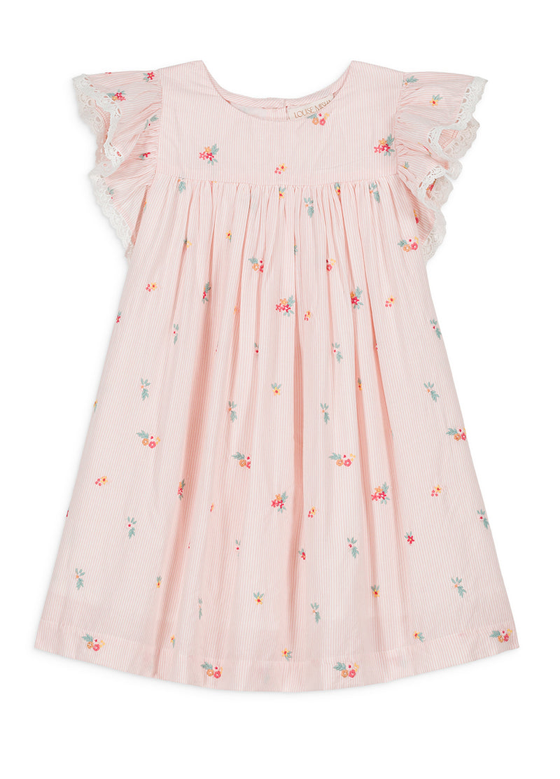 SHANTI DRESS - PINK BOUQUET STRIPES