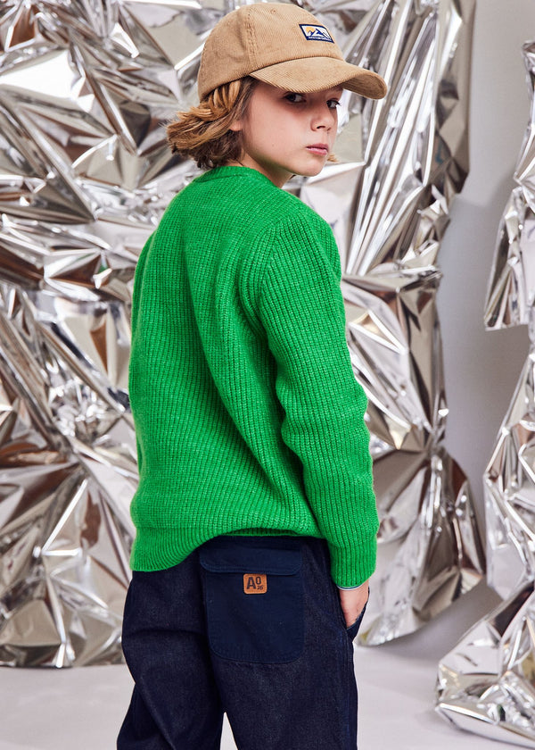 damon c-neck waffle knit - green