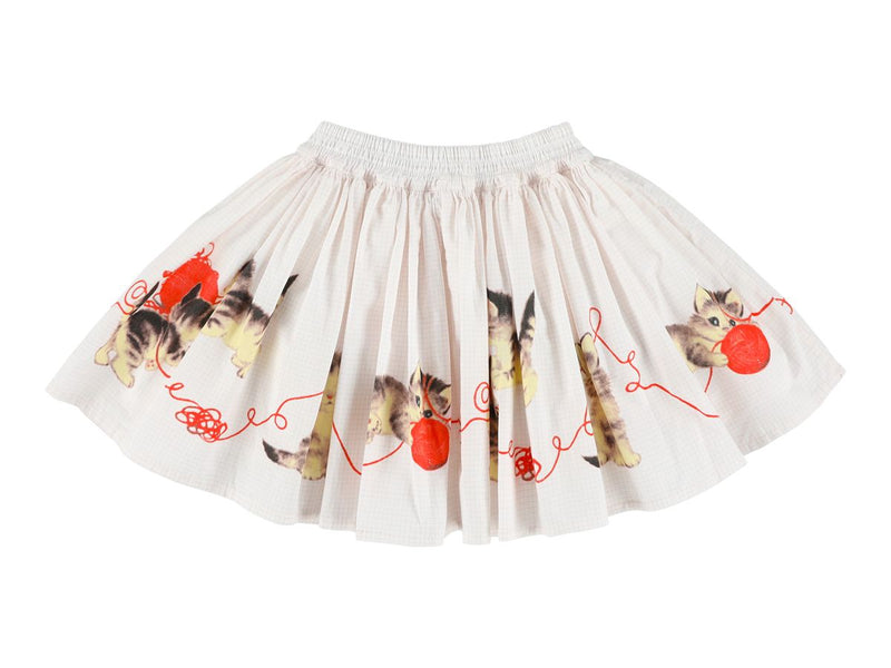 WIZZ KITTENS SKIRT WITH ELASTIC WAISTBAND - ROSE