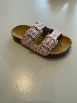 ONS 2 Buckle Sandal with Cork Sole - Vichy Coral