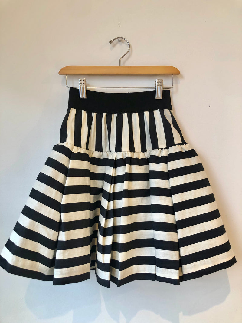 Bea Skirt - Black/Milk Stripes