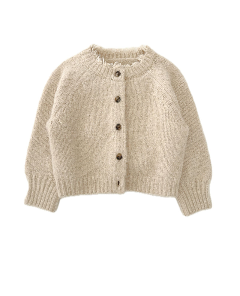 knitted cardigan raglan - dark offwhite