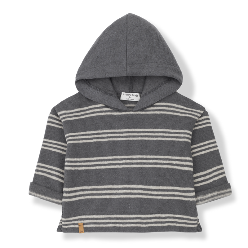 LEANDRE hood sweater - grey