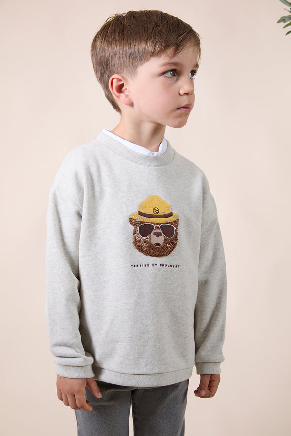 BABY EXPLORATEUR EN HERBE SWEAT 1 - Gris chiné