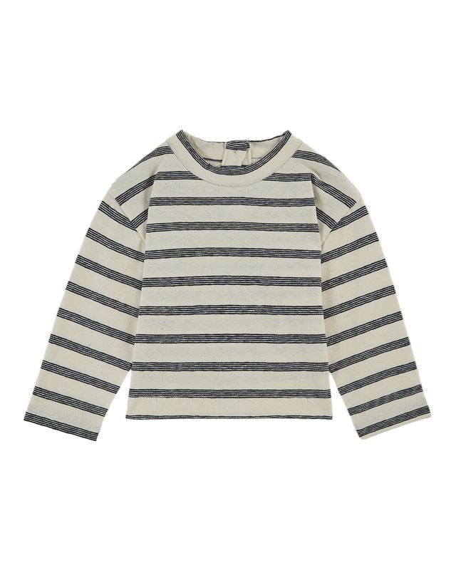 STRIPED TEE-SHIRT - AA127 - ECRU/BLEU