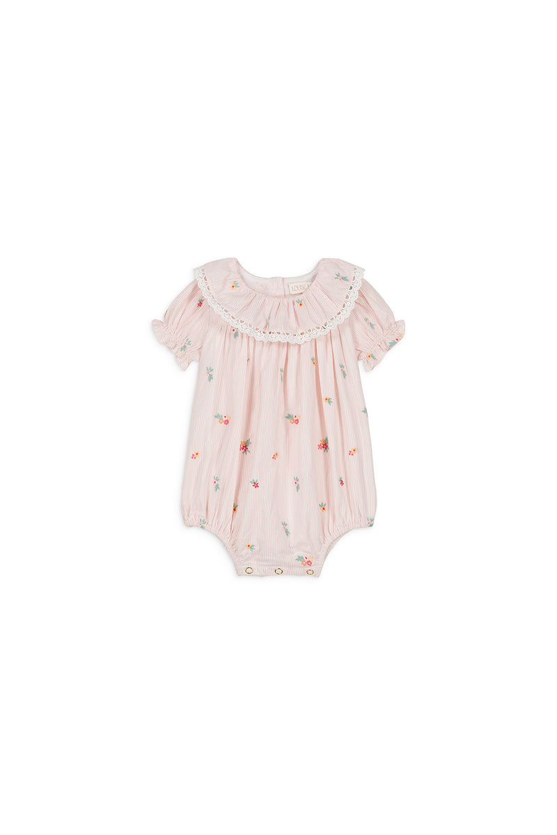 YOLIA ROMPERS - PINK BOUQUET STRIPES