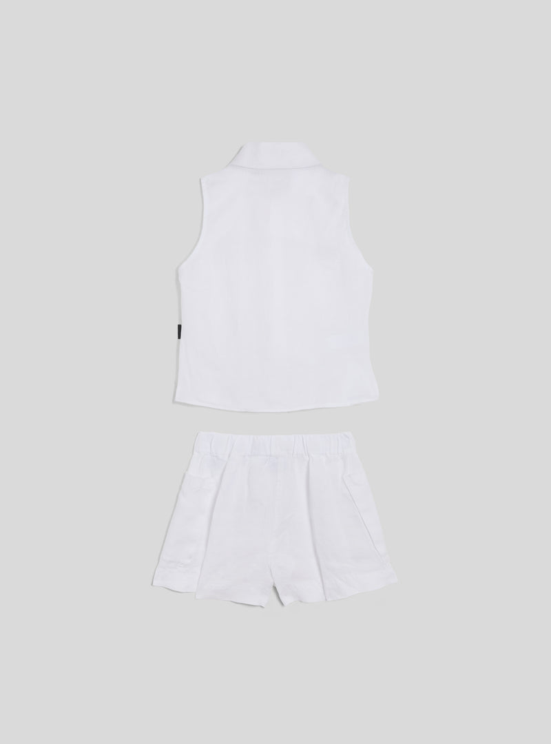 LINEN TWO PIECE SET - WHITE