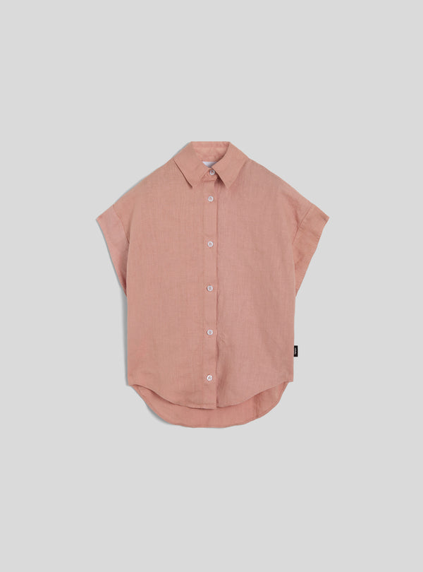 LINEN S-S SHIRT - DOLOSTONE PINK