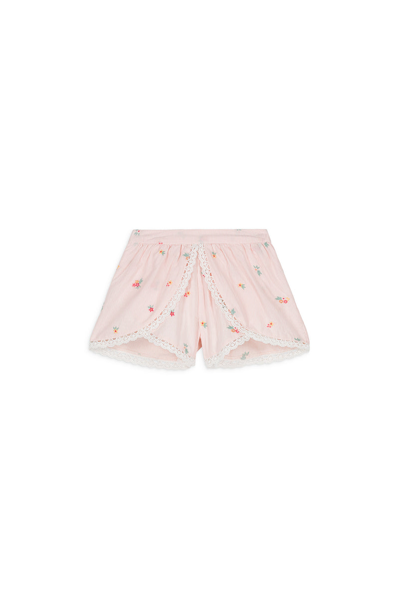 ASYA SHORTS - PINK BOUQUET STRIPES