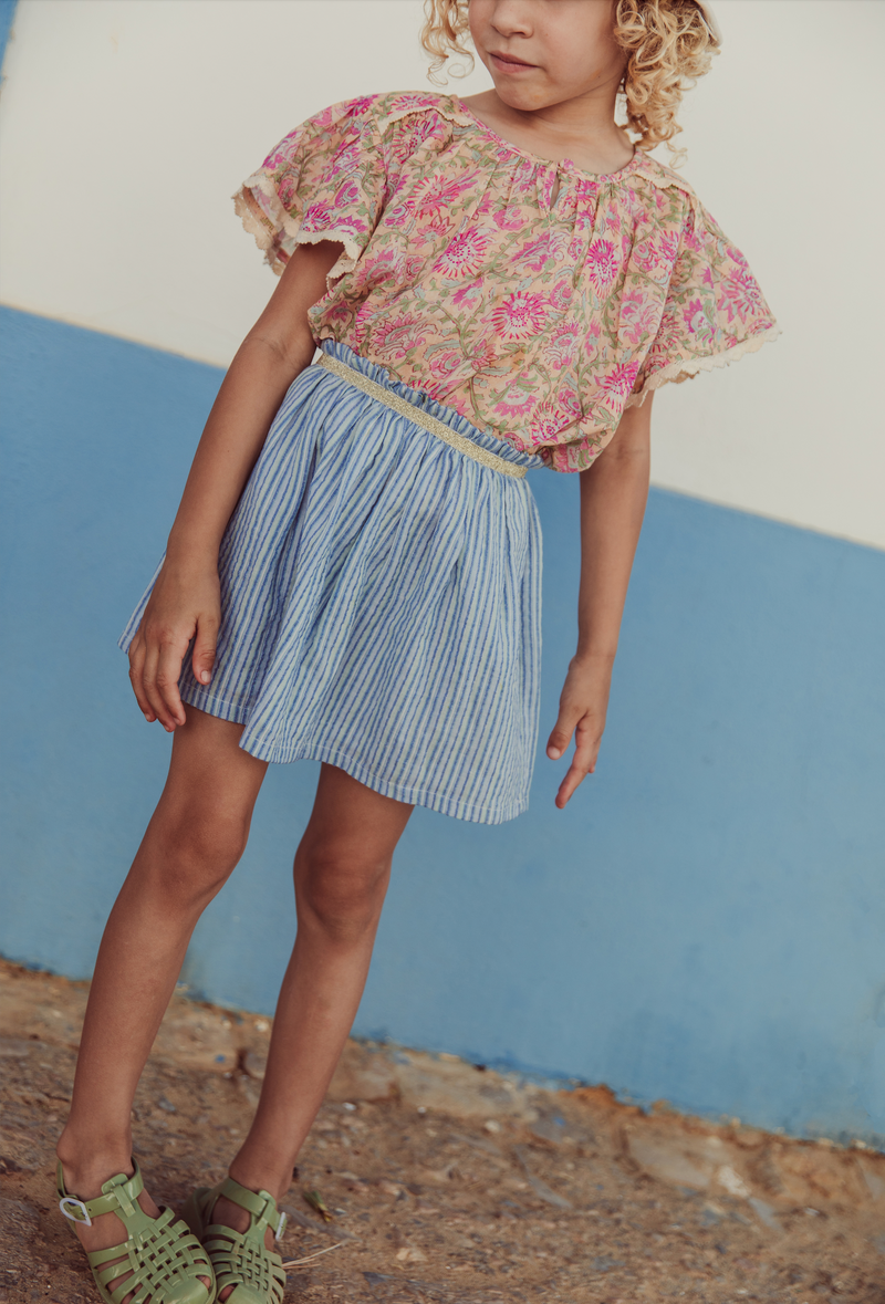 CEPHEE SKIRT - BLUE PARASOL STRIPES