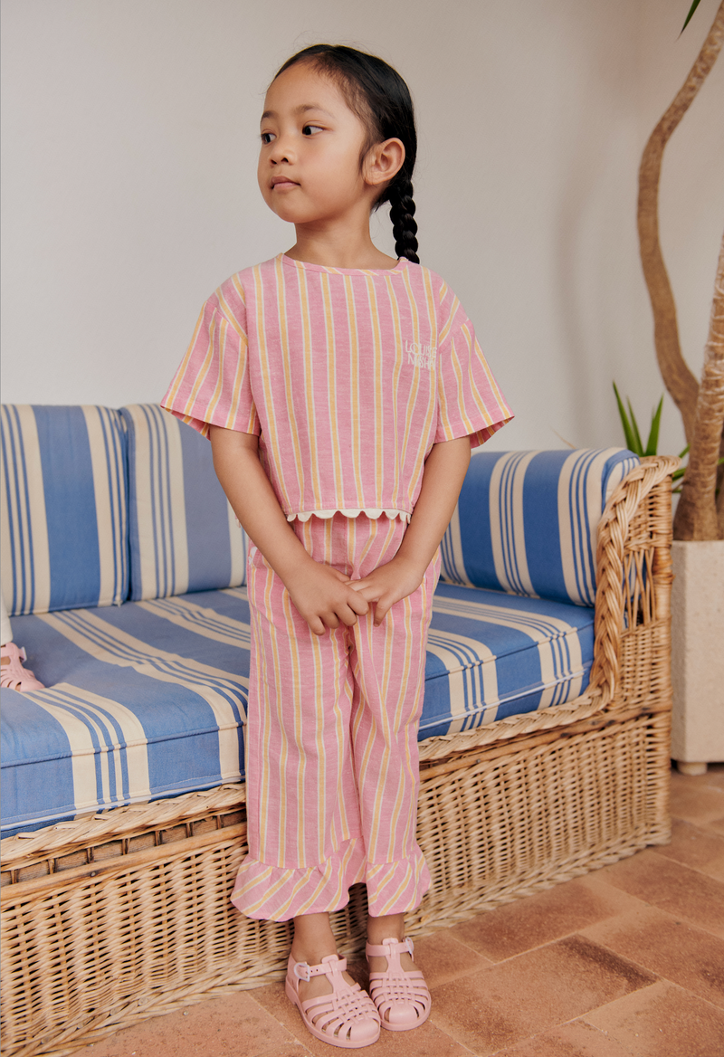 LOUKIE PANTS - PINK GELATO STRIPES