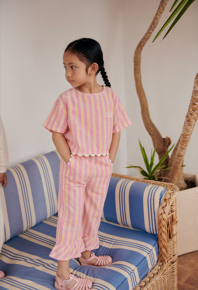 LOUKIE PANTS - PINK GELATO STRIPES