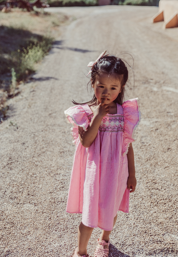 MARTINE DRESS - PINK FRAGOLA VICHY