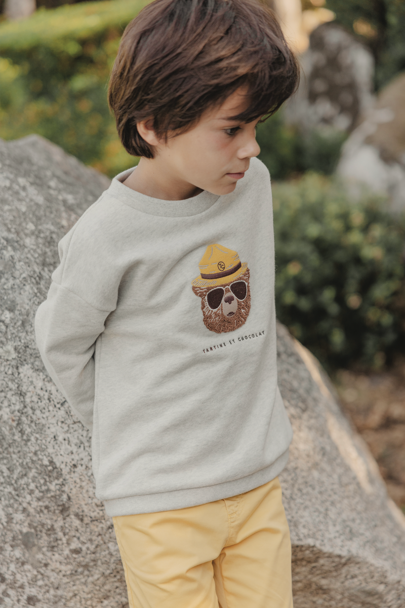 BABY EXPLORATEUR EN HERBE SWEAT 1 - Gris chiné