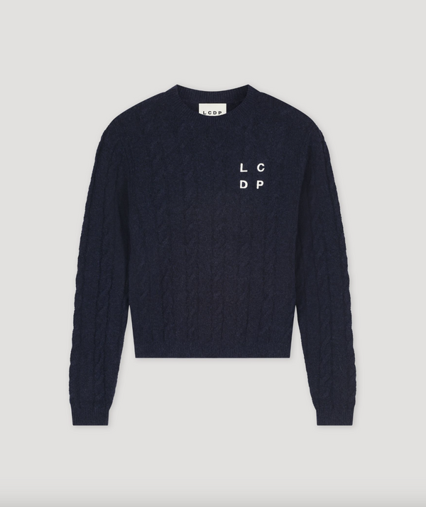 Classic embroidery artwork pullover - navy