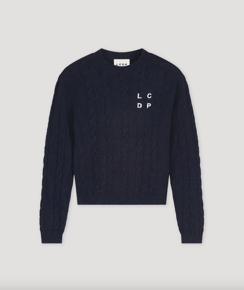 Classic embroidery artwork pullover - navy