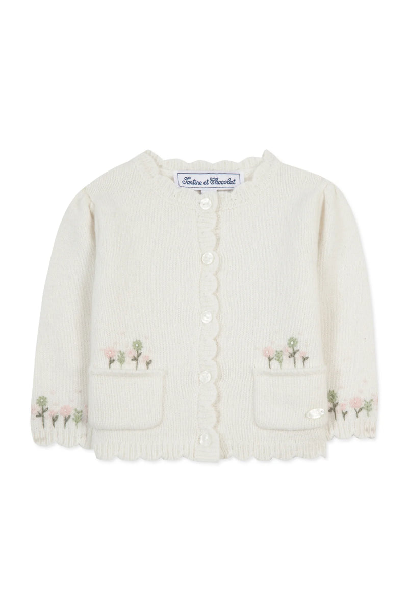 BABY PROMENADE ROMANTIQUE CARDIGAN10 - Nacre