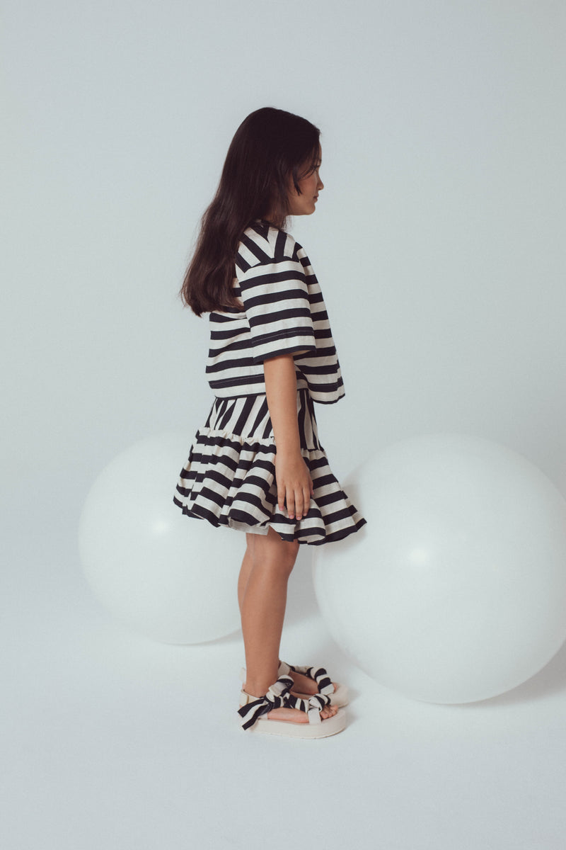 Bea Skirt - Black/Milk Stripes