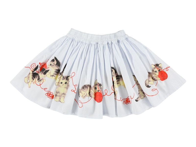 WIZZ KITTENS SKIRT WITH ELASTIC WAISTBAND - BLEU