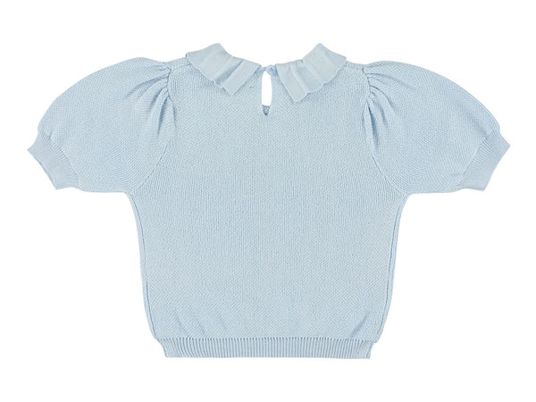 WESLEY VINTAGE CROPPED FITTED PULLOVER - SKY