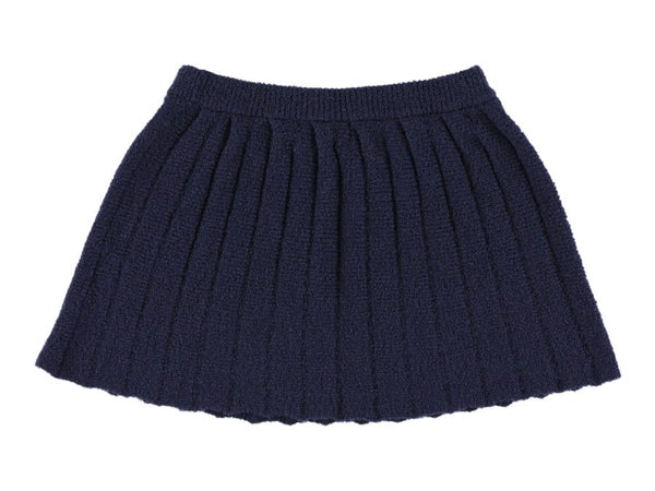 VANINA BOUCLETTE PLEATED SKIRT - NAVY