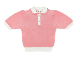 WALLABY VINTAGE CROPPED FITTED GIRLS POLO - MARZIPAN