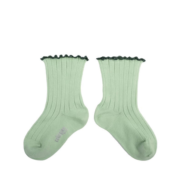 Delphine - Lettuce Trim Ribbed Socks - 251 - Verveine