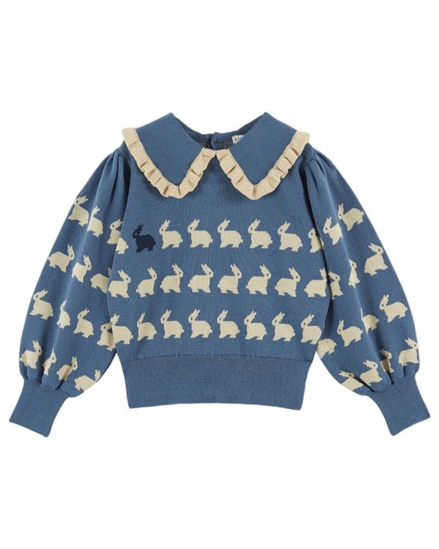 BUNNY PULLOVER - AA123 - LAPIN BLEU