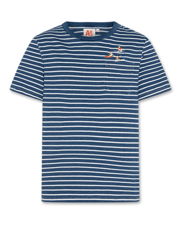 mick striped t-shirt - indigo
