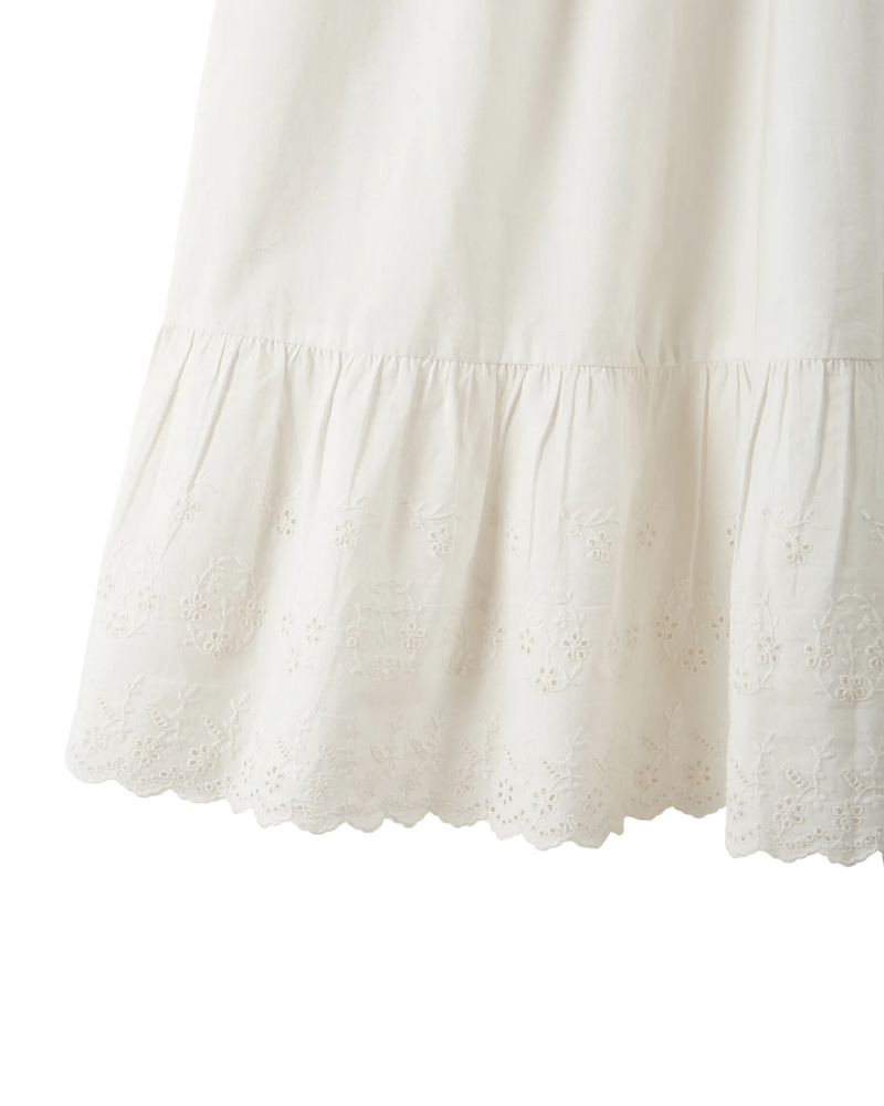 IDA - BERTILLE ENGLISH EMBROIDERY DRESS - BLANC