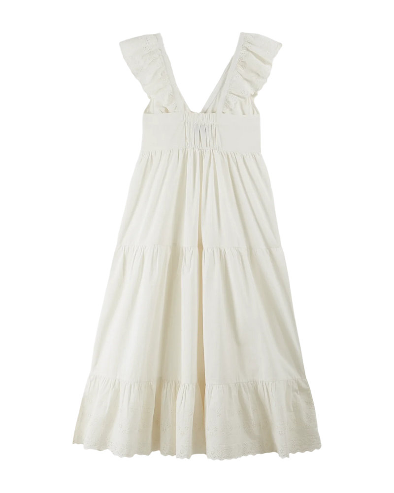 IDA - BERTILLE ENGLISH EMBROIDERY DRESS - BLANC