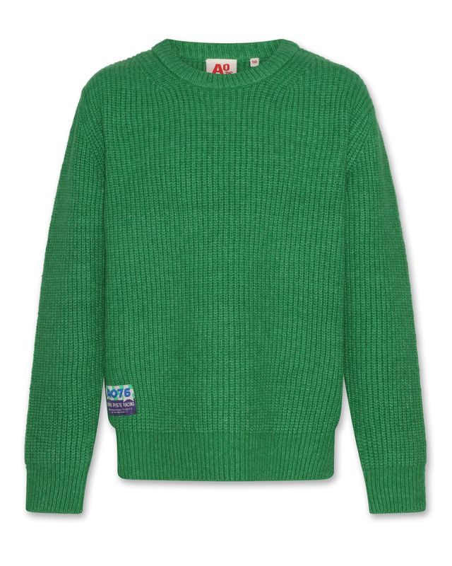 damon c-neck waffle knit - green