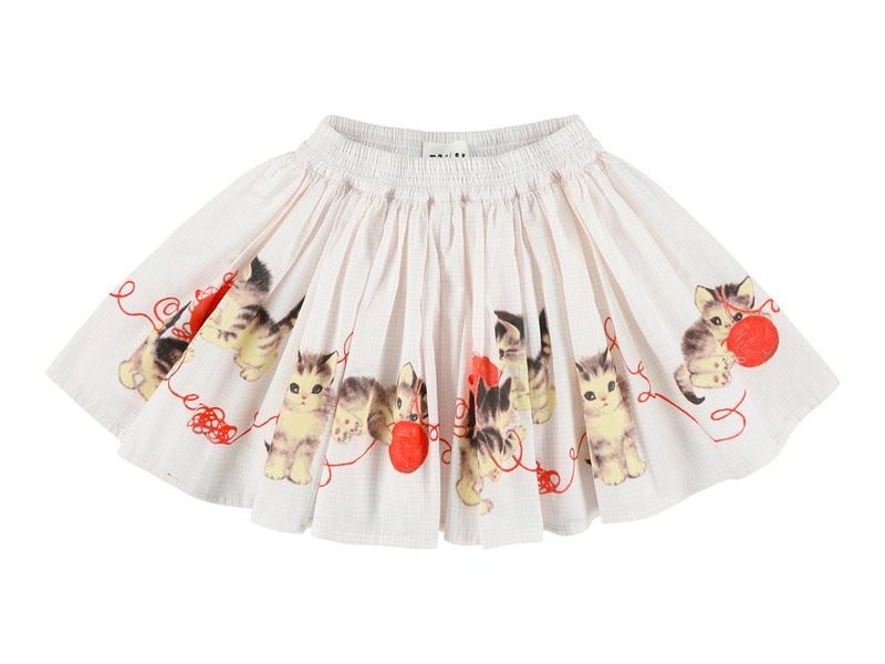 WIZZ KITTENS SKIRT WITH ELASTIC WAISTBAND - ROSE